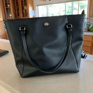 Large black Leather Coach purse